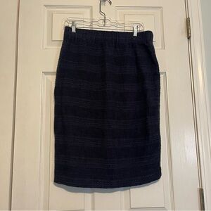 lou & grey navy chunky knit pencil skirt size medium dark academia whimsigoth